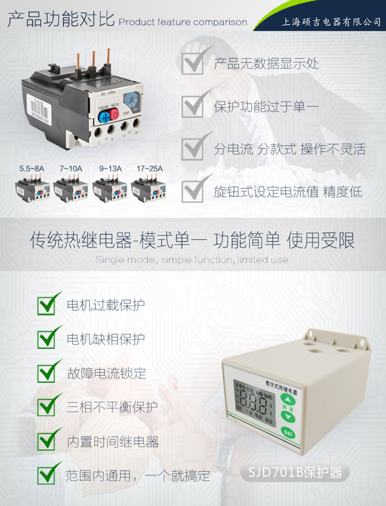 SJD701B-1-100A數(shù)字式熱繼電器/電動機綜合保護器